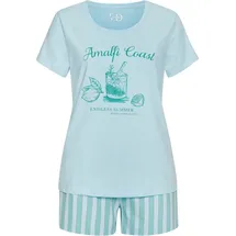 VIVANCE Shorty Pyjama-Shorts Blau/Weiß 32/34