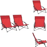 Klappbare Strandstühle 2 Stk. Rot Stoff - Klappbarer Stuhl - Gartenstuhl - Strandstuhl - Outdoor Möbel - Balkonmöbel