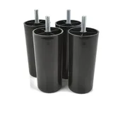Prima-Online woplus 4X Füße aus Kunststoff Beine Möbelgleiterfuß Möbelfüße Möbelbeine Schrank Beine schwarz Plastik Höhe 110 mm mit Gewindestift M8x25mm(110mm [4 Stück])