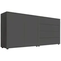 BMG Möbel Sideboard Mailand Set 3 Anthrazit