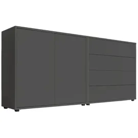 BMG Möbel Sideboard Mailand Set 3 Anthrazit