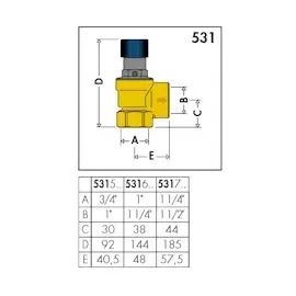 CALEFFI Membran-Sicherheitsventil 1 Zoll 6 bar