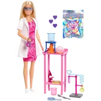 Barbie Barbie-Puppe Wissenschaftlerin und Zubehör mit Blonder Modepuppe, Labortisch,