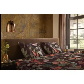 PURE luxury collection Elmira Wendebettwäsche Dunkel Dschungel Rot 135 x 200 cm + 2 x 80 x 80 cm