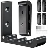 Set Mit 6 Schwarzen Klapphaken Zum Aufhängen Von Mänteln, Handtüchern, Kleiderbügeln, Hüten, Rucksäcken Und Taschen, Wandmontage, Gewelltes Schwarz - Welle