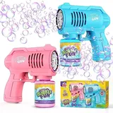 Bombble Automatische Seifenblasenpistole, Seifenblasenmaschine Gun Kinder 10000+ Blasen/Minute mit 130ML Seifenblasenlösung, Blasenspielzeug Geschenk für Kinder/Geburtstag/Party