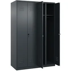 C+P Doppel-Spind Classic PLUS, 4 Abteile, HxBxT 185x120x50cm, Sicherheitsdrehriegel, Anthrazit von PROREGAL