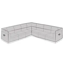 Perel Schutzhülle L-Förmig 300 x 300 x 90 cm Braungrau