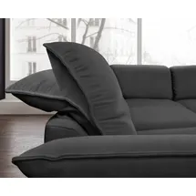 W.Schillig Ecksofa »sherry, Designsofa mit tollem Sitzkomfort, L-Form«, Kopfstützenverstellung, Metallfüße in Schwarz, Breite 302 cm grau