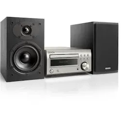 Denon D-M41DAB FM/DAB/CD Receiver, Bluetooth, inkl. Lautsprecher, Silber/Schwarz