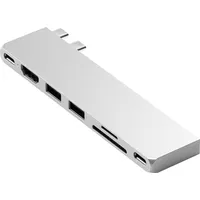 Satechi Pro Hub Slim Adapter, silver, 2x USB4 [Stecker] (ST-HUCPHSS)