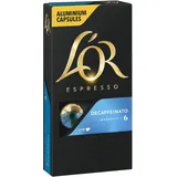 L'OR Espresso Decaffeinato 6, Kaffeekapseln Nespresso®* kompatibel (10 Kaffeepads), entkoffeiniert, vollmundig, Intensität 6/11