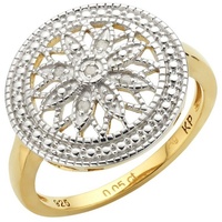 Diamonds by Ellen K. Ring 925 Silber vergoldet Diamant 0,05ct.