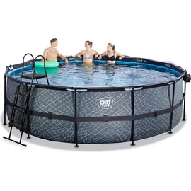EXIT TOYS Stone Pool 450 x 122 cm inkl. Sandfilter und Abdeckung