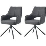 xonox.home Drehstuhl Jana 2er Set anthrazit schwarz B/H/T: ca. 57x91x64 cm – anthrazit, schwarz
