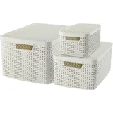 Curver Aufbewahrungsbox Style 33 x 44,5 x 24,8 cm 3-tlg. creme