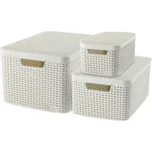 Curver Aufbewahrungsbox Style 33 x 44,5 x 24,8 cm 3-tlg. creme