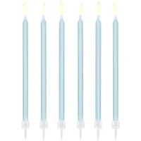 Partydeco Geburtstagskerze 14 cm 12 St. Hellblau