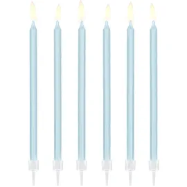Partydeco Geburtstagskerze 14 cm 12 St. Hellblau