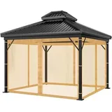 Mingfuxin Pavillon-Universal-Ersatzbildschirm, Moskitonetz, Outdoor-Überdachung, 4-teilige Mo-Squito-Netz-Seitenwände mit Reißverschluss für 12' x 12' Pavillon