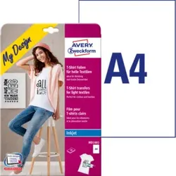 Inkjet Transferfolie A4 10BL ZWECKFORM MD1002 f.helle Text.