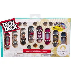 Tech Deck Competition Legends 8-Pack, Set mit 8 authentischen Fingerboards der olympischen Skate-Athleten in Paris 2024