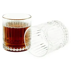 Almina Elisa 6 Tlg. Trinkgläser-Set Wasserglas mit Riffle Design 330 ml