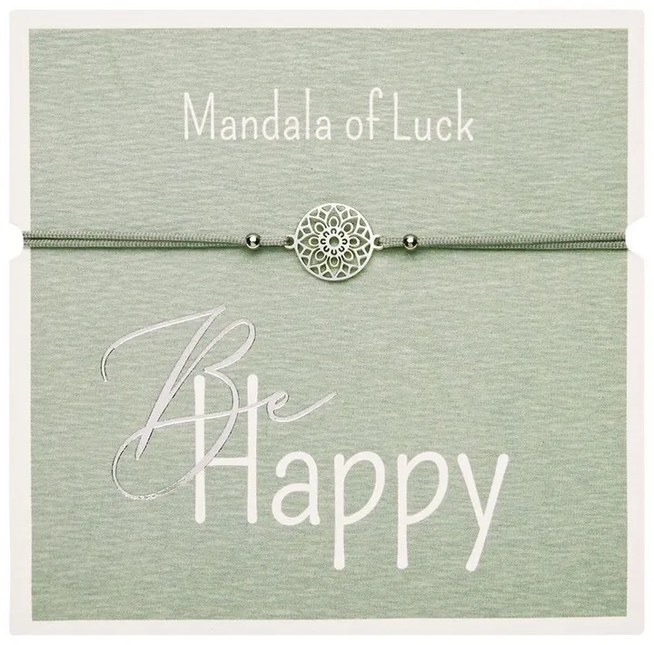Armband - "Be Happy" - Edelstahl - Mandala Des Glücks