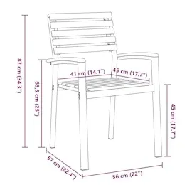 vidaXL 7-teiliges Garten-Esstischset aus solidem Akazienholz und Metall