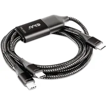 Club 3D USB-Typ-C Y-Ladekabel auf 2x USB-Typ-C max. 100W 1,8m St./St.