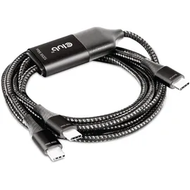 Club 3D USB-Typ-C Y-Ladekabel auf 2x USB-Typ-C max. 100W 1,8m St./St.
