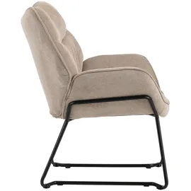 Mr. Deko Loungesessel Aliano 73 x 81 x 87 cm Beige mit gemütlicher Rückenlehne