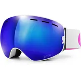 YEAZ Ski- Snowboardbrille mit Rahmen blau/pink verspiegelt XTRM-SUMMIT
