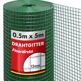Floordirekt Volierendraht mit grüner PVC Ummantelung 50 x 5 m 2,8 kg