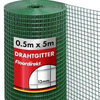 Floordirekt Volierendraht mit grüner PVC Ummantelung 50 x 5 m 2,8 kg