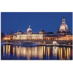 Artland Wandbild »Abend an der Elbe in Dresden«, Dresden, (1 St.), als Alubild, Leinwandbild, Wandaufkleber oder Poster in versch. Größen Artland Farbe Bild(er): blau