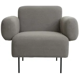 Mendler Lounge-Sessel HWC-L83 Bouclé  ~  grau höhenverstellbar