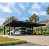 CANOPIA Doppel-Carport Oslo 5,96 x 9,01 m schwarz inkl. UV-Schutz