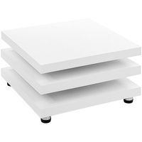 STILISTA Couchtisch Wohnzimmertisch Beistelltisch Sofatisch, 360° schwenkbare Tischplatten, Cube-Design, Farb- und Größenwahl weiß 60cm x 60cm - 35,00 cm
