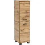 MÖBELPARTNER Badschrank Nora 144980 eiche landhaus 30,3 x 32,6 x 116,9 cm