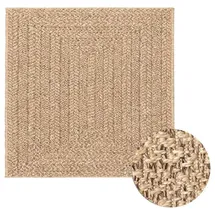 vidaXL Teppich ZIZUR 240x240 cm Jute-Optik Indoor und Outdoor