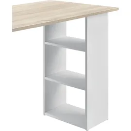 [en.casa] Schreibtisch Lemberg 120x50x72 cm Weiß/Eiche-Optik