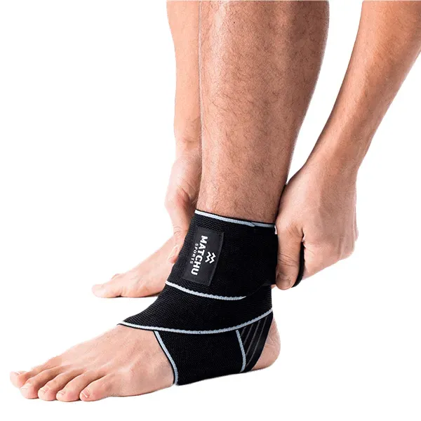 Matchu Sports Knöchelbandage - Schwarz/Weiß - 39% Polyester, 61% Elasthan