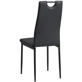 Albatros Esszimmerstühle SALERNO 4er Set, Schwarz -Edles Italienisches Design, Polsterstuhl Kunstleder-Bezug, Modern und Stilvoll am Esstisch - Küchenstuhl, Stuhl Esszimmer oder Stuhl