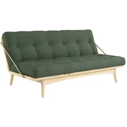 KARUP Design - Folk Schlafsofa, Kiefer klar lackiert / olivgrün (756)
