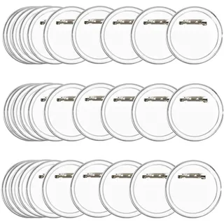 BUYGOO 30PCS Buttons Selber Machen ohne Buttonmaschine Transparente DIY Ansteckbuttons Set Außendurchmesser 60mm Buttons Transparent DIY Ansteckbuttons mit Anstecknadel für Foto Bild Kleidung