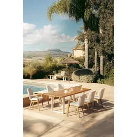 Niehoff Tisch Profilkufe ivory - 220 x 95 cm Teak geölt