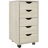 KADIMA DESIGN Rollcontainer 33 x 64 x 38 cm MDF-Holz 5 Schubladen sonoma, | Gr.: onesize