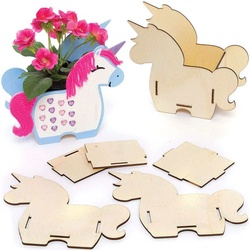 3 x Einhorn Blumentopf-Bastelsets aus Holz