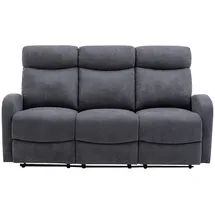 vente-unique Couch Polyester 3-Sitzer Grau